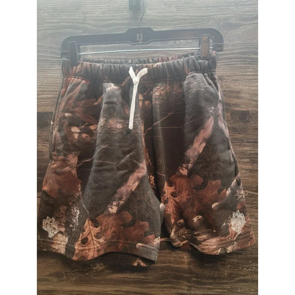 Darc Sport Wolves Woodlands Camo Cotton Sweat Shorts Men's Small